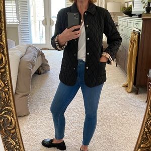 Burberry London Black diamond quilted utility jacket